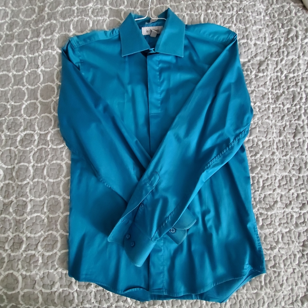 Le Chateau Teal Button Down Shirt